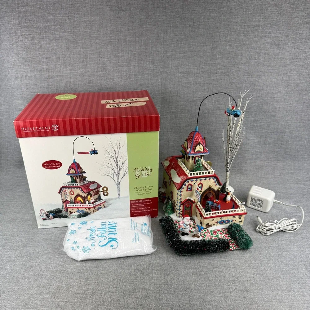 Department 56 Checking It Twice Wind-Up Toys North Pole 56.56757 Box
